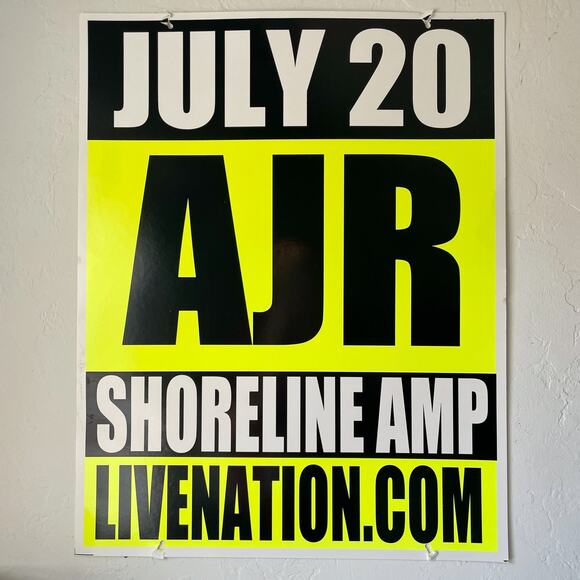 AJR Concert Promo Poster Shoreline July 20 2025 Wheatpaste Flyposting - Picture 2 of 7